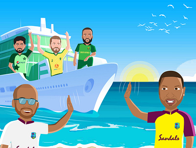 Collab with Windies Cricket graphic design illustration