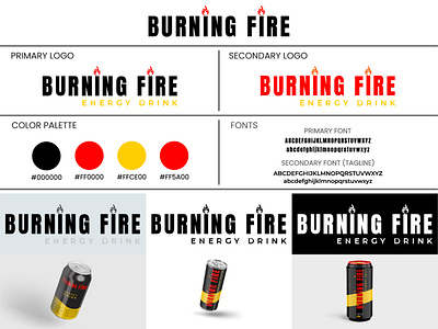 Burning Fire Energy Drink logo presentation