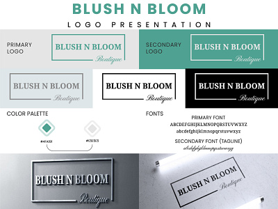 Blush N Bloom Boutique Wordmark logo blush n bloom boutique boutique branding boutique logo brand guidelines brand identity brand identity design branding branding presentation branding styles business logo creative logo design logo logo design logo designer modern logo visual design wordmark wordmark logo design