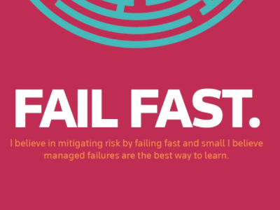 Fail Fast illustration maze poster values