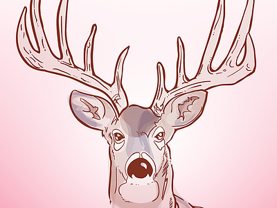 A Doe-eyed Buck buck deer illustration lineart