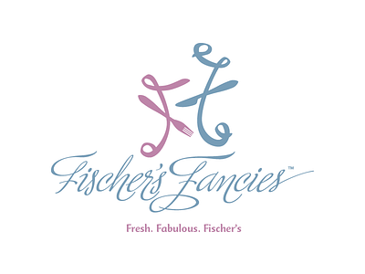 Fischer's Fancies Logo bakery cake catering fork knife logo monogram