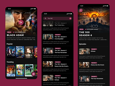 Movie streaming app ui ux