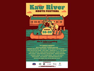 Kaw River Festival Poster music poster river roots
