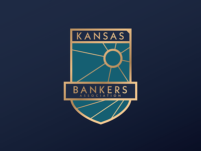 Kansas Bankers Association banking bison buffalo gold foil kansas shield