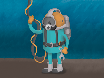 Diver Down construction deep sea diver scuba texture