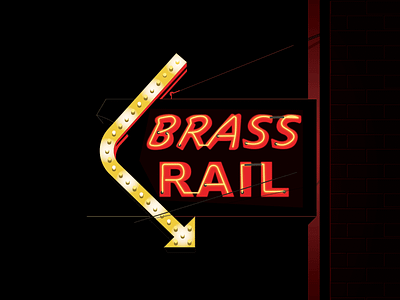 Brass Rail illustration kansas neon punk rock sign