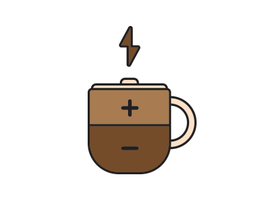 Charged Cup battery cappucino coffee cup espresso lightening