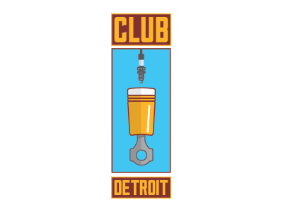 Club Detroit!! beer detroit garage mechanic piston spark plug