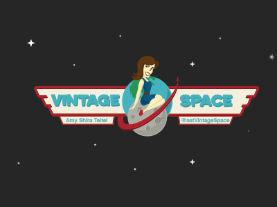 Vintage Space 1960 cartoon space vector vintage