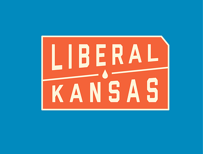 Liberal Kansas blue and orange branding city brand kansas liberal kansas logo