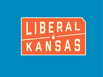 Liberal Kansas blue and orange branding city brand kansas liberal kansas logo