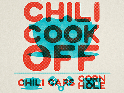 Chili Cook Off poster detail cars chili corn hole poster texture vector
