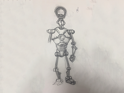 Scan R sketch drawing pencil robot sketch