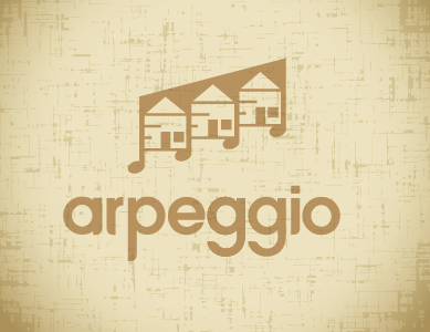 Arpeggio Housing Development house identity logo notes student vector