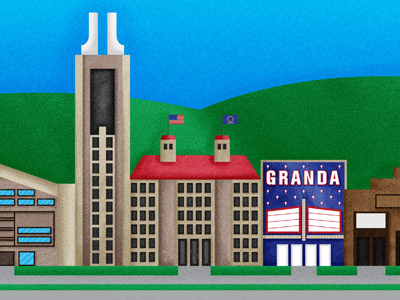 Lawrence Kansas buildings illustration kansas lawrence