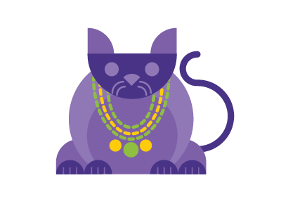 Fat Cat Tuesday cat mardi gras new orleans purple vector
