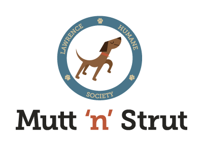 Mutt N Strutt badge dog humane society kansas lawrence mutt strut
