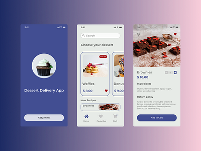 dessert app concept app concept crossplatform delivery design dessert icon mobile ui