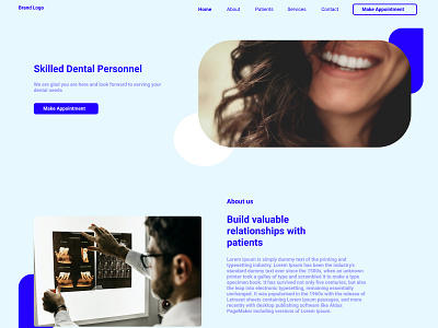 Dental Clinic Landing Page clinic dental care dental clinic dental website design dentistry design uidesign
