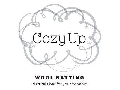 Cozy Up Wool Batting Logo Concept Sketch batting branding logo wool