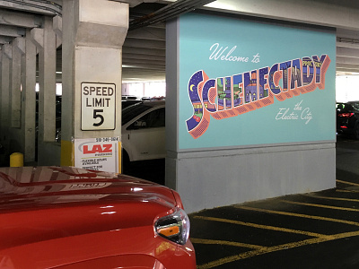 Celebrating Schenectady Wall environmental graphics lettering mural schenectady vintage wall