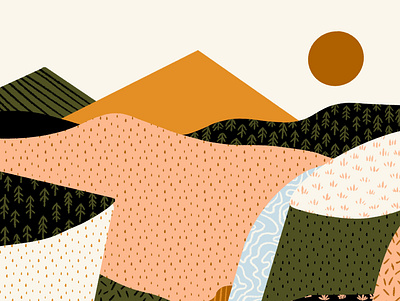 Maligne Canyon Illustration art colorful colour digital art geometric illustration mountain nature pattern texture vector