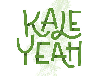 Kale Yeah green kale lettering puns shadows type typography