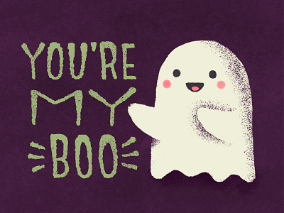 You're my Boo besties boo cute ghost halloween hug illustration scary texture trick or treat