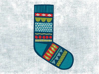 The Seasonal Sock blue christmas festive green nordic pattern red retro scandinavian sock texture winter