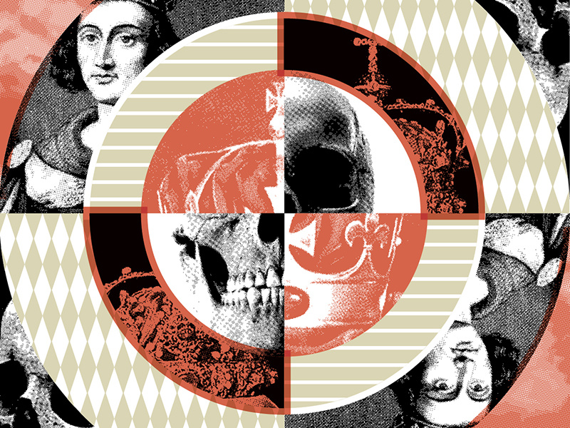 Exit the King Illustration contrast shift distorted offset clipping mask pattern halftone performance theatre live theatre play king