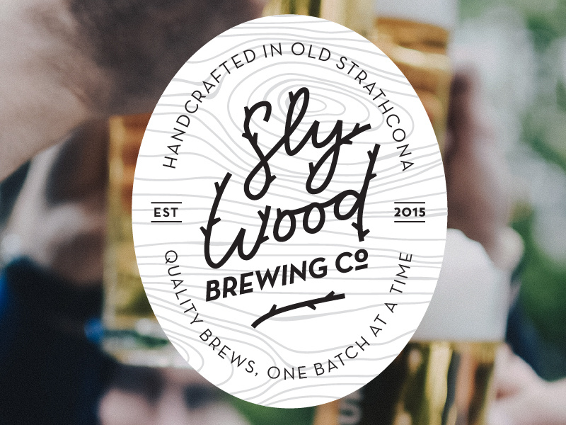 Slywood Beer Label Design branding packaging canada alberta edmonton brewing brewery wood wordmark logo label beer