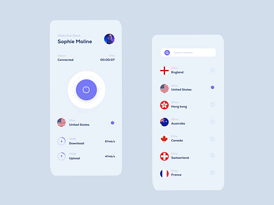 VPN MOBILE APP design mobile mobile app ui ux