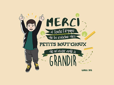 Merci Bout'Chou child font grow illustration thank you thanks typography up