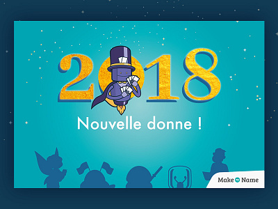 Happy new year 2018 - magician 2018 bonne année card happy new year magician new year robot wishes