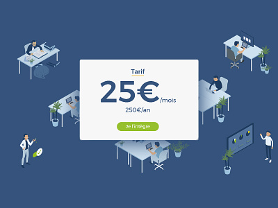 Tarifs Axeptio developper illustration isometric pricing tarifs work