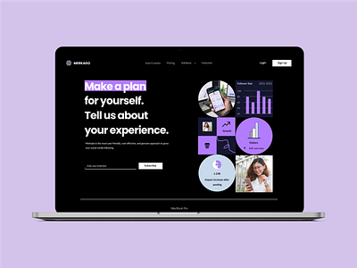 Merkado - Marketing Landing Page Dark Mode |Digital Marketing| branding design ui user research ux web design
