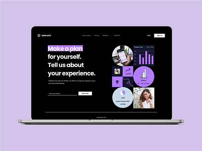 Merkado - Marketing Landing Page Dark Mode |Digital Marketing|