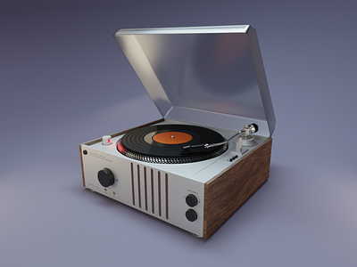 Turntable 3d modeling blender cycles render 3d turntable vintage vinyl vinyl record