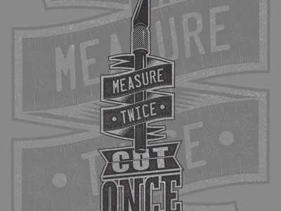 Cut Once! cut illustration print typography xacto