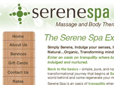 Serene Spa Home Page - Student Work