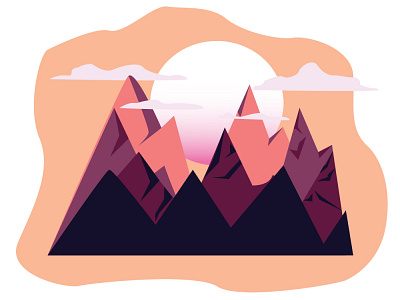 Mountains art design flat graphic design icon illustration illustrator minimal vector