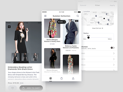 fashion/beauty app app design fashion flat interface mobile store ui user ux