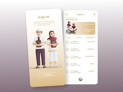 Al - Qur'an Time app branding design illustration ui web website