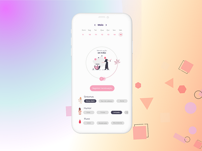 Period Calculator app dailyui design mobile ui