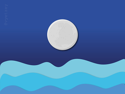 Moon and the sea art design illustration illustration art moon sea wallpaper wallpapers