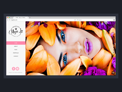 Website For Makeup Artist artist design logo makeup pink site ui uiuxdesign ux web website www