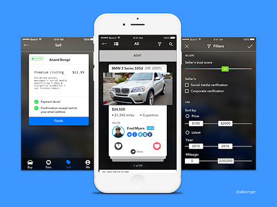 Used car marketplace app