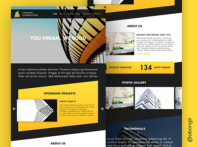 UI design for a construction company construction ui design web design website