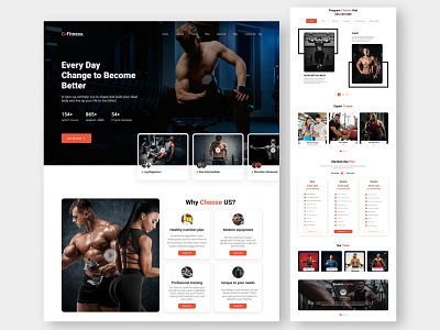 Fitness, Gym, Workout Landing page